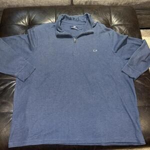 Vineyard Vines Sweater Mens 3XB Adult Blue 1/4 Zip Pullover Sweatshirt